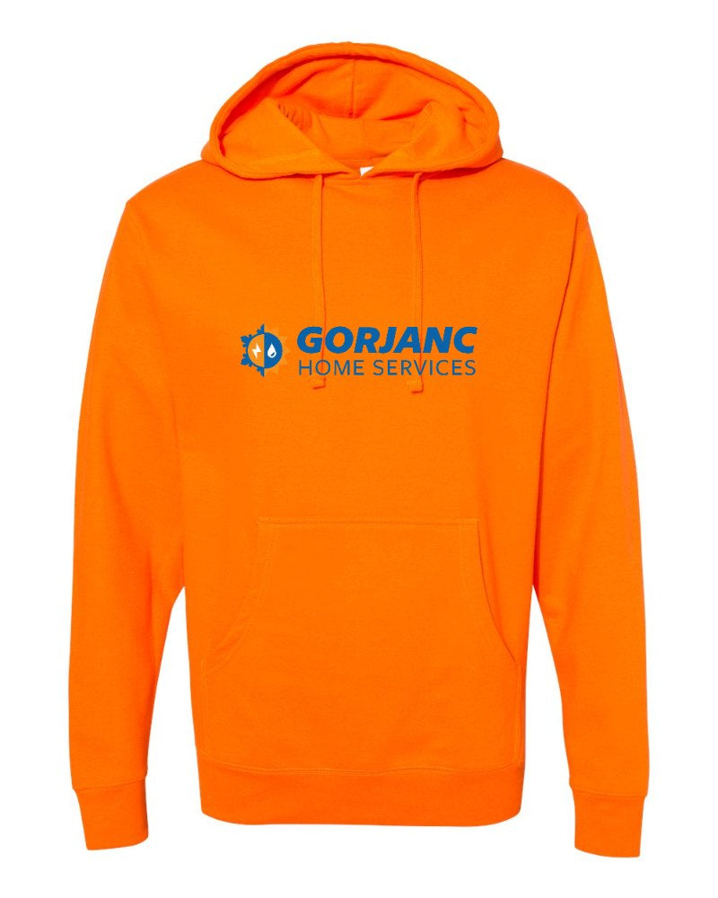 Gorjanc Independent Trading Hoodie in Safety Orange (sample mockup)