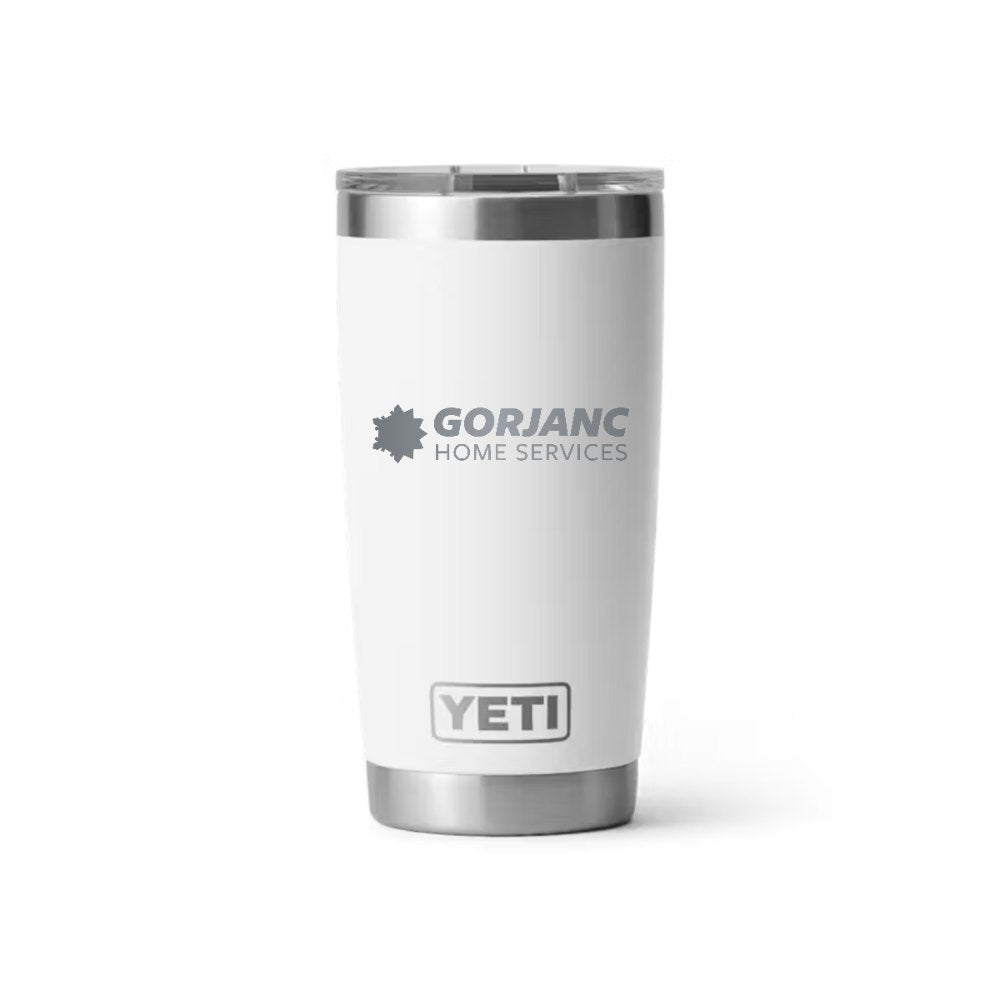 Gorjanc YETI 20 oz Rambler in White (sample mockup)
