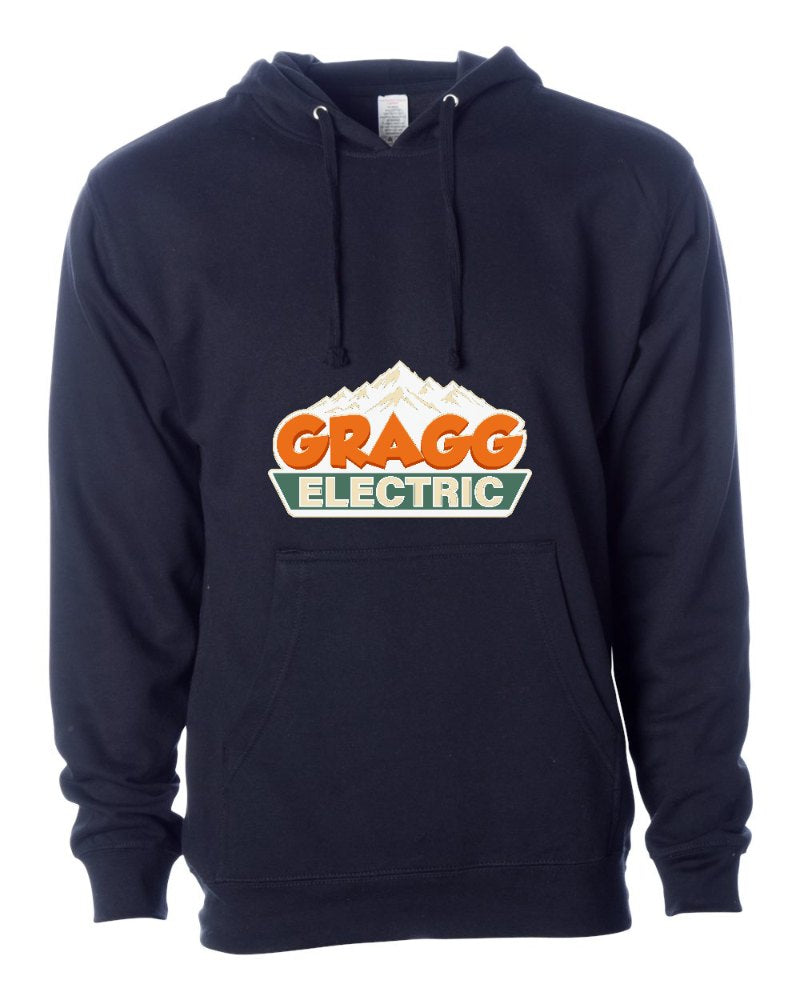 Gragg Electrical Independent Trading Hoodie in Classic Navy (sample mockup)