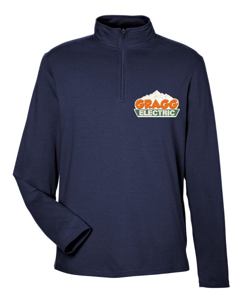 Gragg Electrical Stretch Quarter-Zip in Navy (sample mockup)