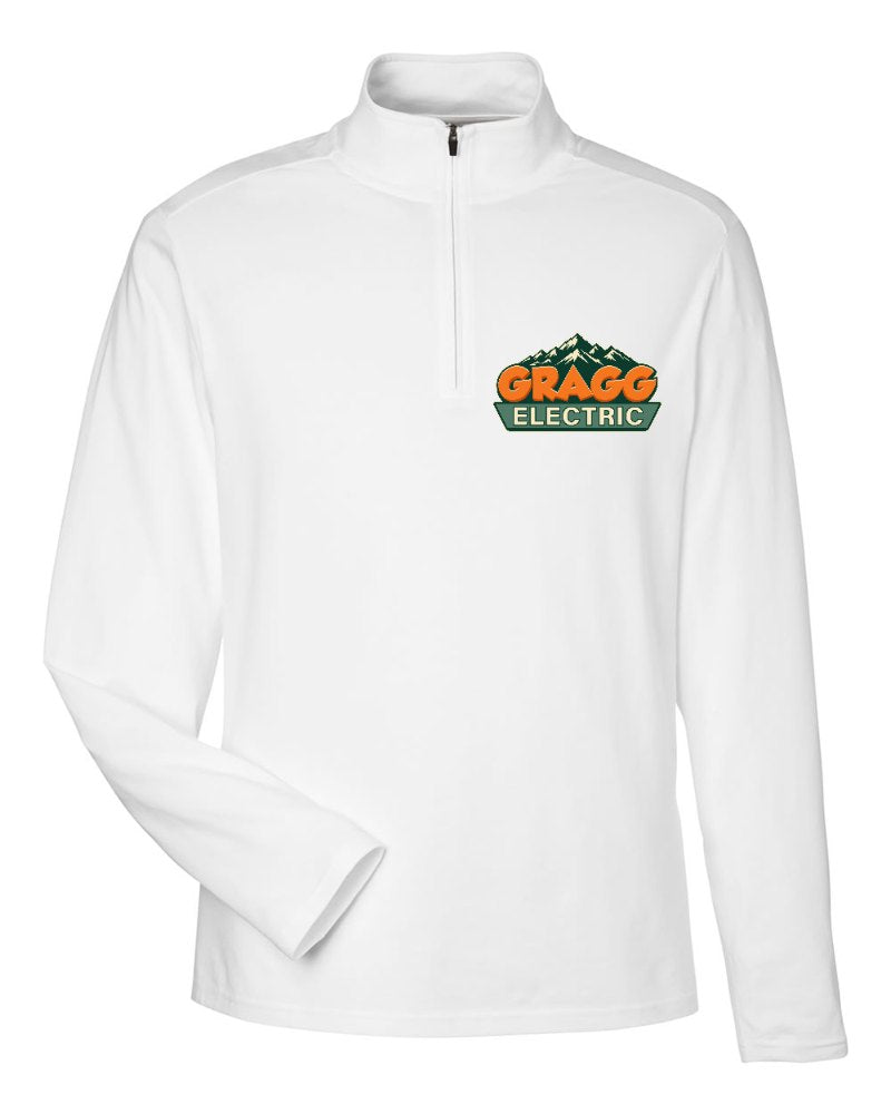 Gragg Electrical Stretch Quarter-Zip in White (sample mockup)