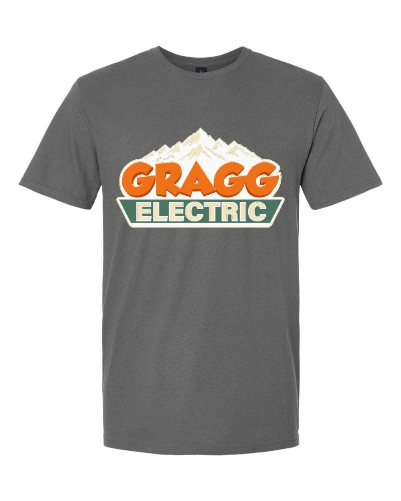 Gragg Electrical Softstyle Tee in Charcoal (sample mockup)