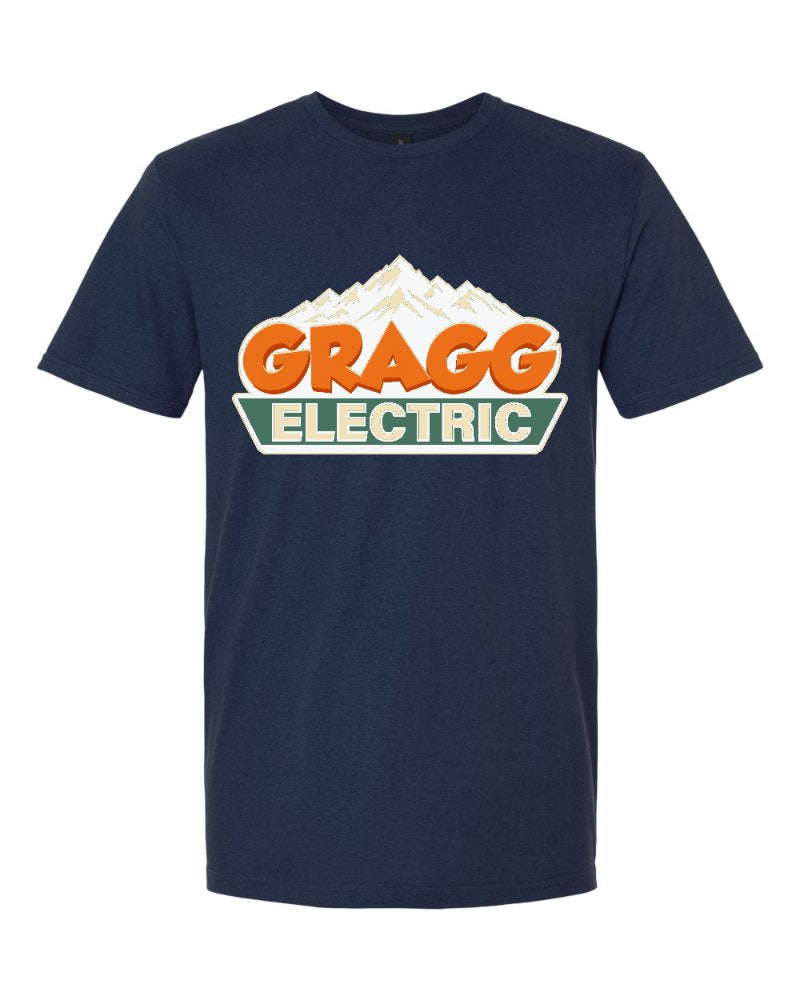Gragg Electrical Softstyle Tee in Navy (sample mockup)
