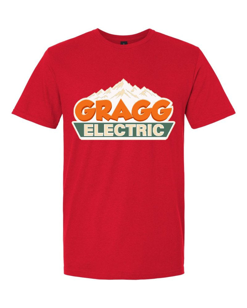 Gragg Electrical Softstyle Tee in Red (sample mockup)