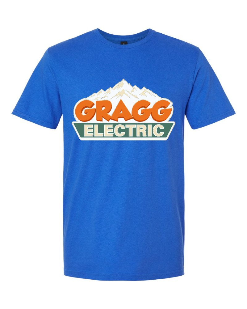 Gragg Electrical Softstyle Tee in Royal (sample mockup)