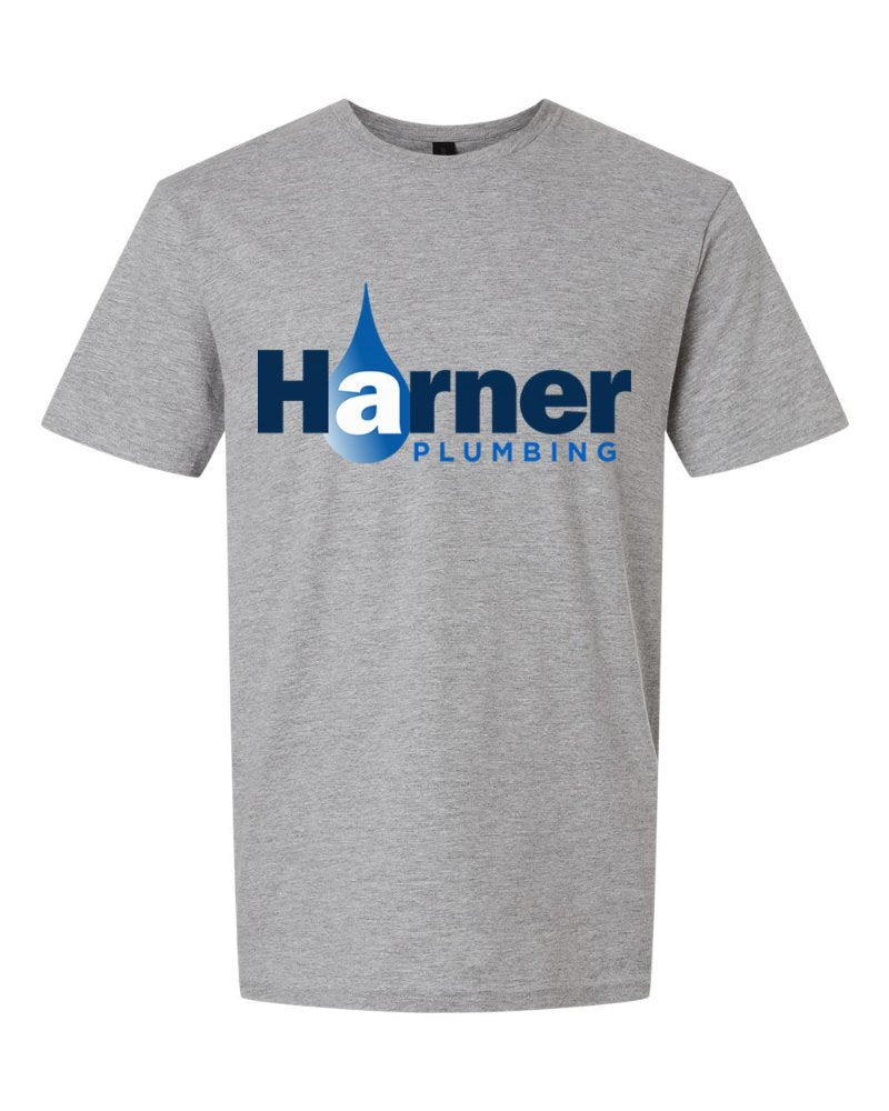 Harner Plumbing Softstyle Tee in Sport Grey (sample mockup)