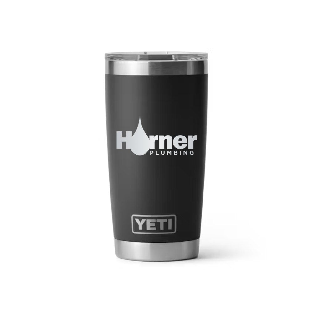 Harner Plumbing YETI 20 oz Rambler in Black (sample mockup)
