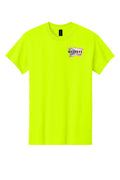 Safety Green tee with Buckeye Branding logo - sample decoration