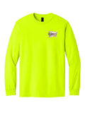 Safety Green long sleeve tee with Buckeye Branding logo - sample decoration