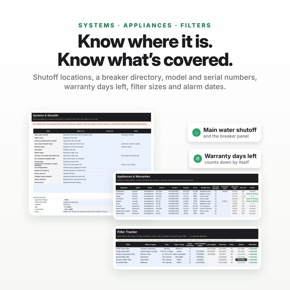 Home Maintenance Planner Spreadsheet (Digital Download) — photo 7