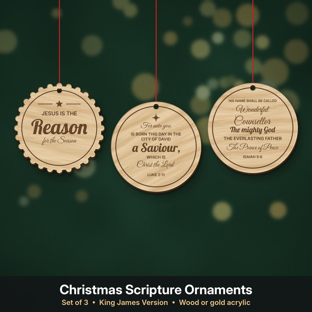Christmas scripture ornament set of 3