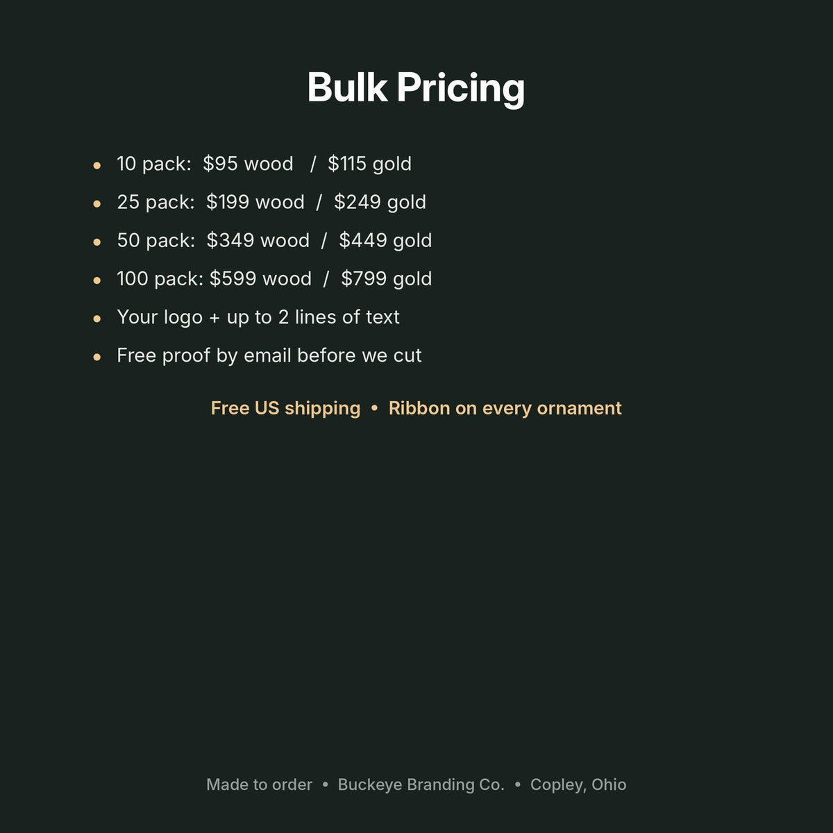Bulk pricing