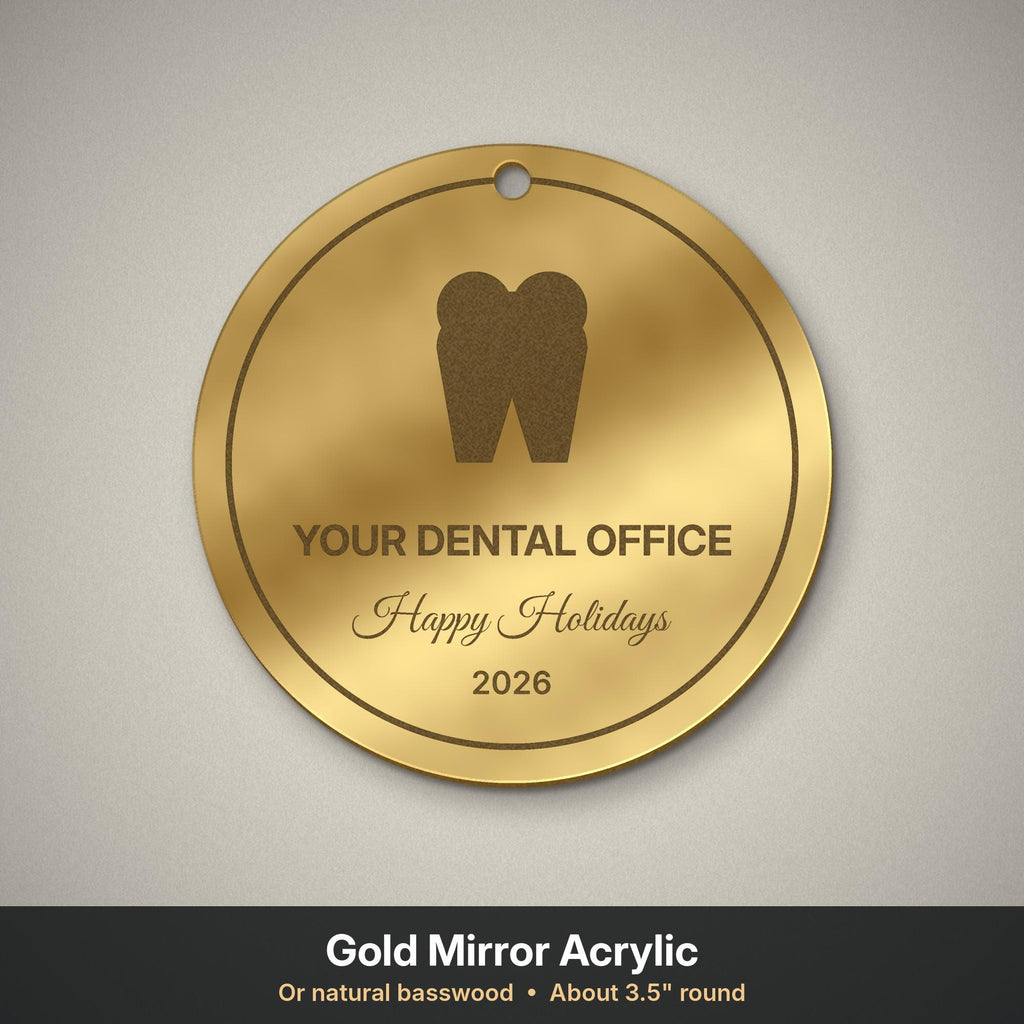 Gold mirror acrylic logo ornament