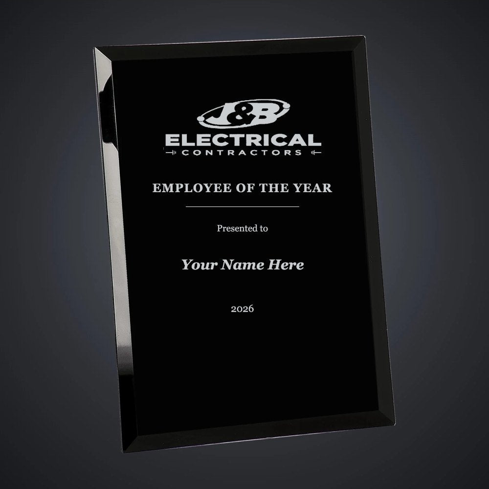 J & B Electrical Employee of the Year Plaque (sample mockup)