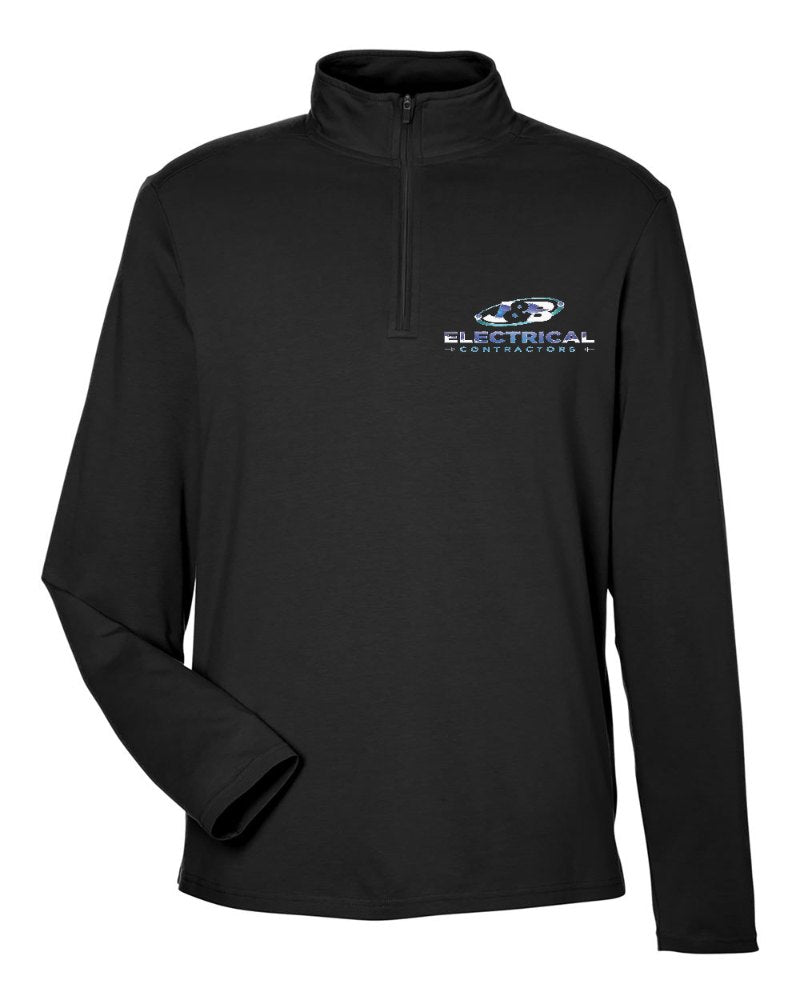 J & B Electrical Stretch Quarter-Zip in Black (sample mockup)