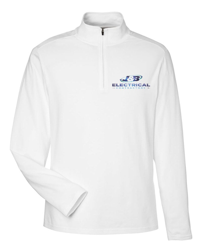 J & B Electrical Stretch Quarter-Zip in White (sample mockup)