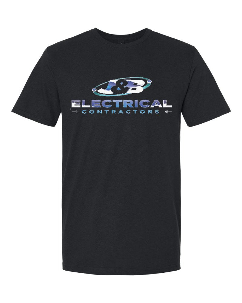 J & B Electrical Softstyle Tee in Black (sample mockup)