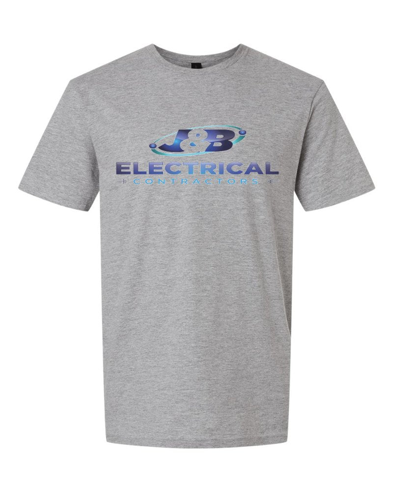 J & B Electrical Softstyle Tee in Sport Grey (sample mockup)