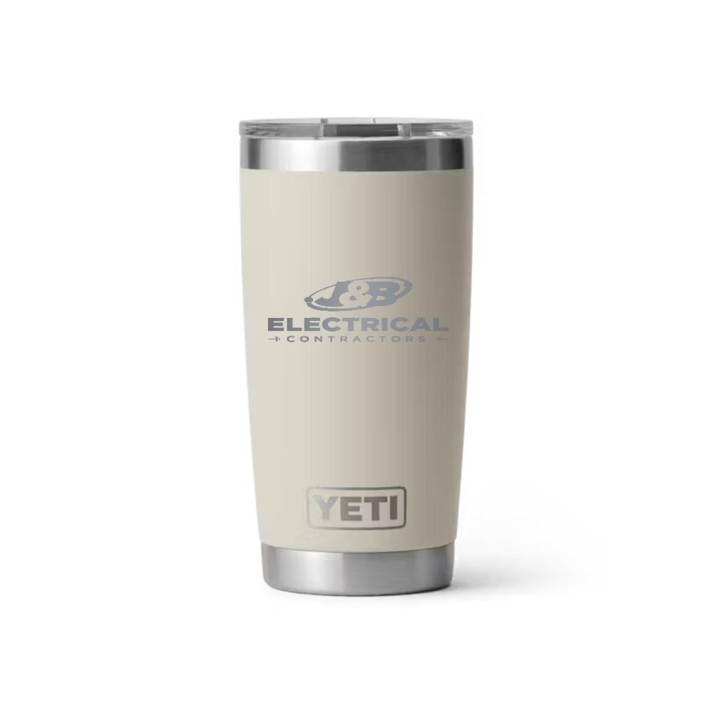J & B Electrical YETI 20 oz Rambler in Cape Taupe (sample mockup)