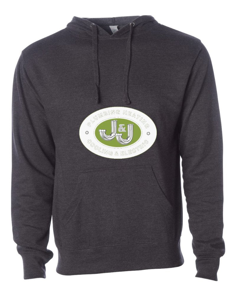 J&J Independent Trading Hoodie in Charcoal Heather (sample mockup)