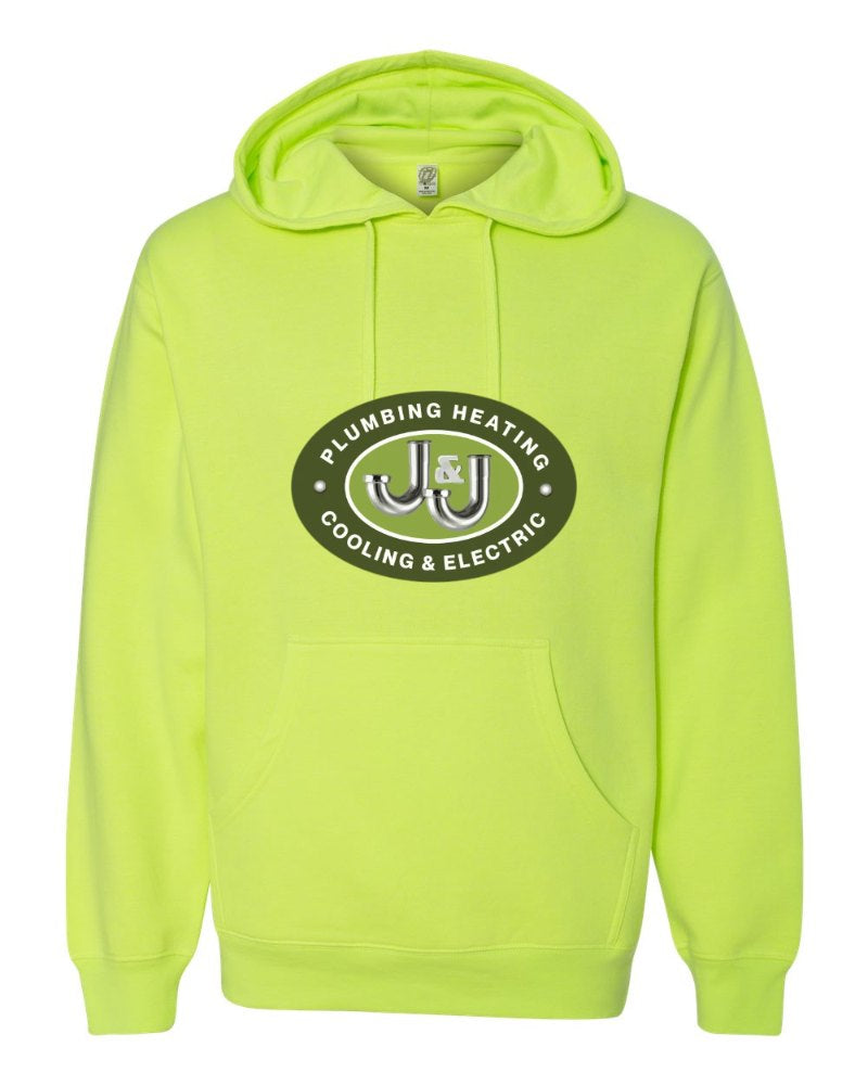 J&J Independent Trading Hoodie in Safety Yellow (sample mockup)