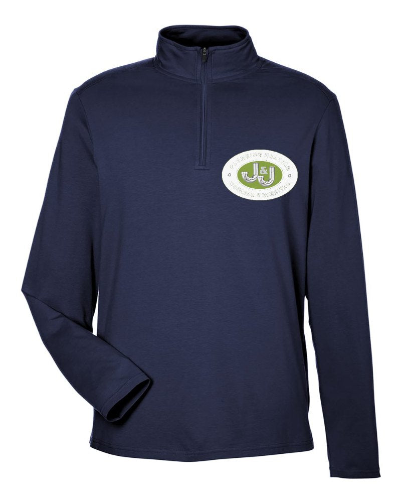 J&J Stretch Quarter-Zip in Navy (sample mockup)