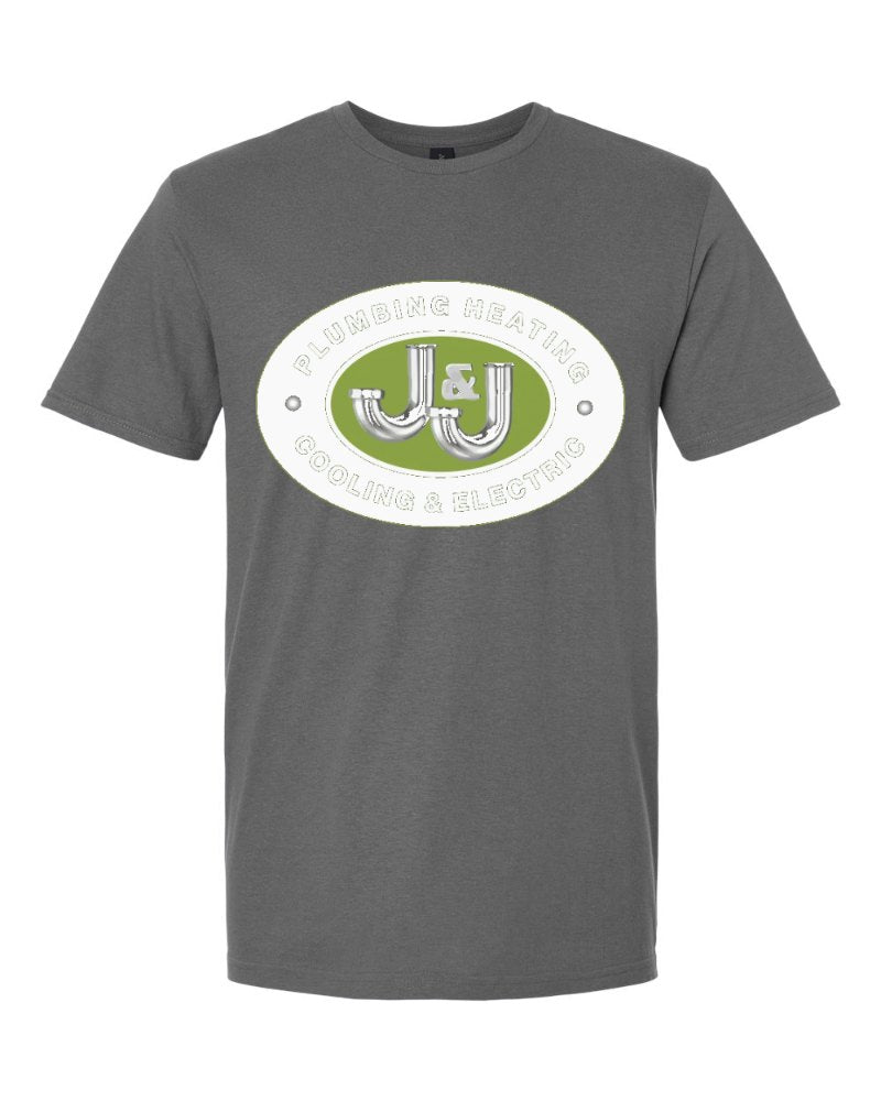 J&J Softstyle Tee in Charcoal (sample mockup)