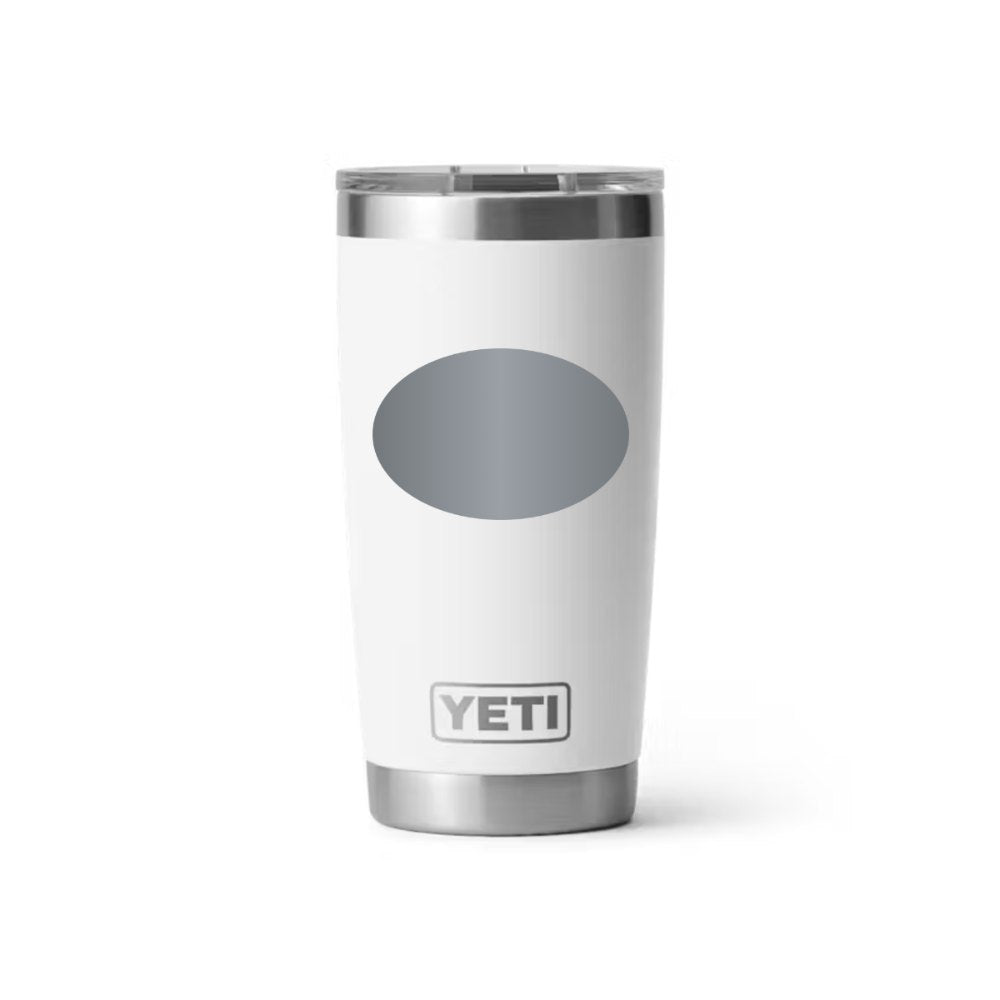 J&J YETI 20 oz Rambler in White (sample mockup)