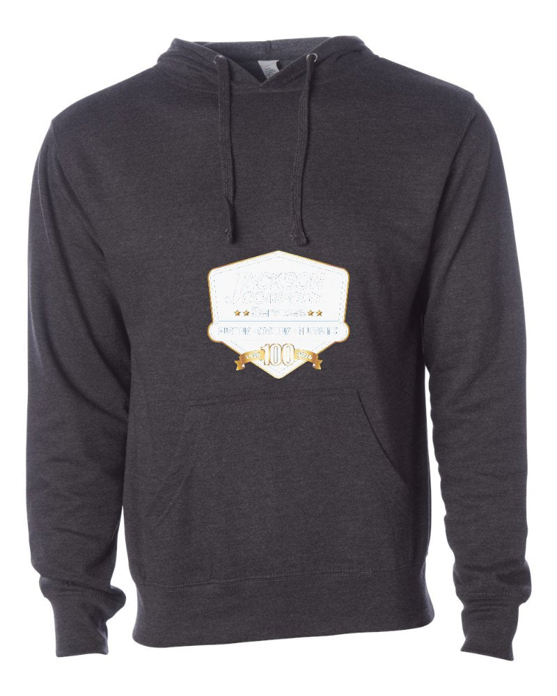 Jackson Comfort Independent Trading Hoodie in Charcoal Heather (sample mockup)
