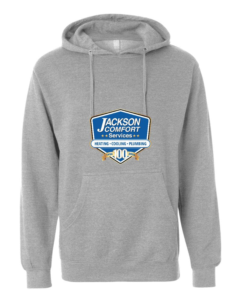 Jackson Comfort Independent Trading Hoodie in Grey Heather (sample mockup)
