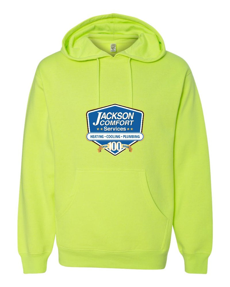 Jackson Comfort Independent Trading Hoodie in Safety Yellow (sample mockup)