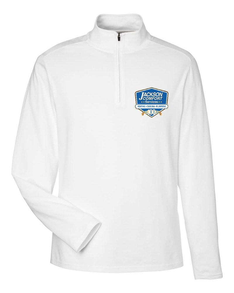Jackson Comfort Stretch Quarter-Zip in White (sample mockup)