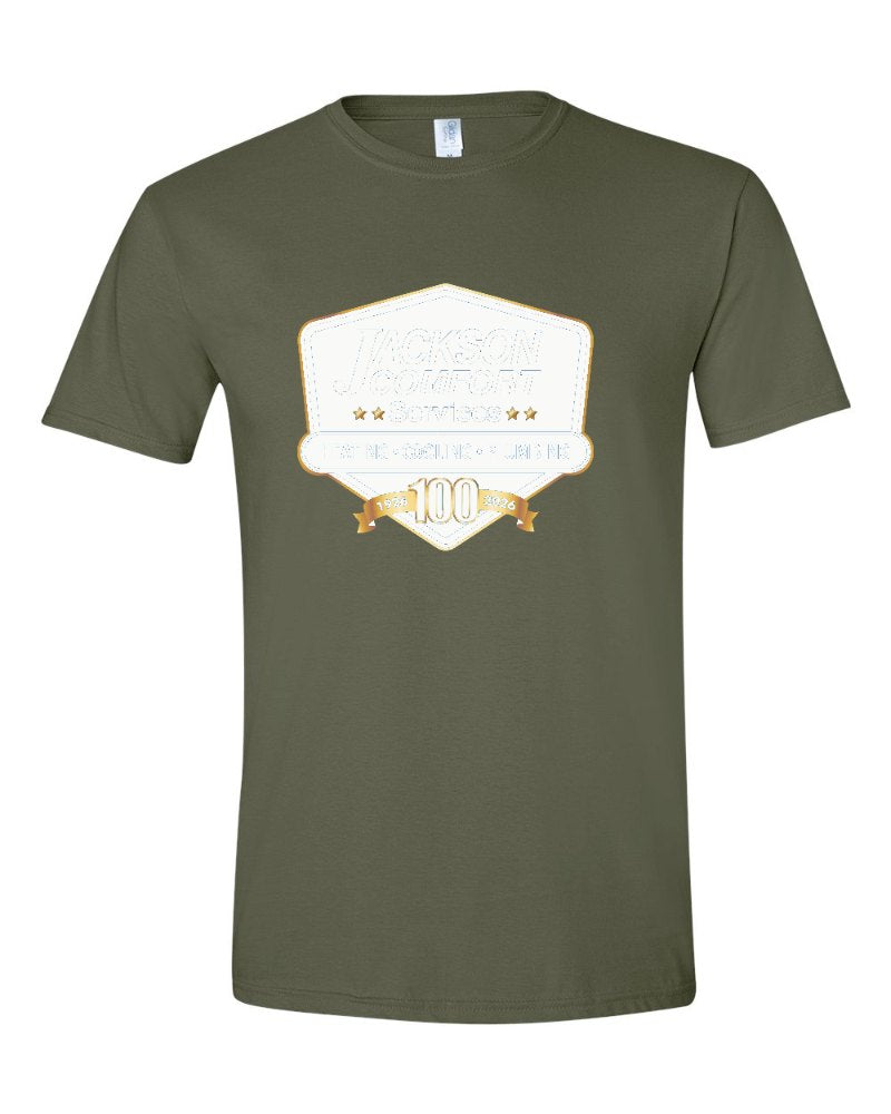 Jackson Comfort Softstyle Tee in Military Green (sample mockup)