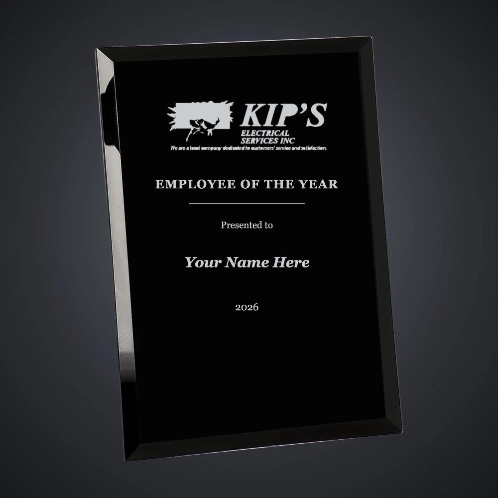 Kip's Electrical Employee of the Year Plaque (sample mockup)