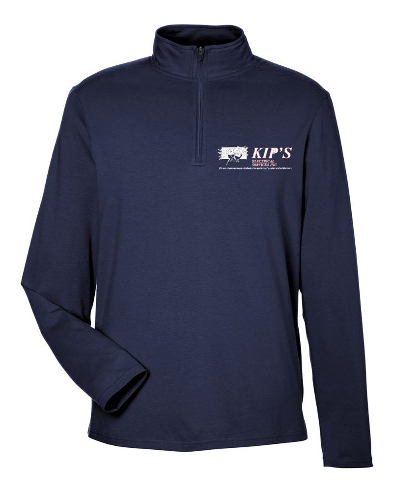 Kip's Electrical Stretch Quarter-Zip in Navy (sample mockup)