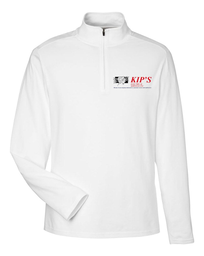 Kip's Electrical Stretch Quarter-Zip in White (sample mockup)