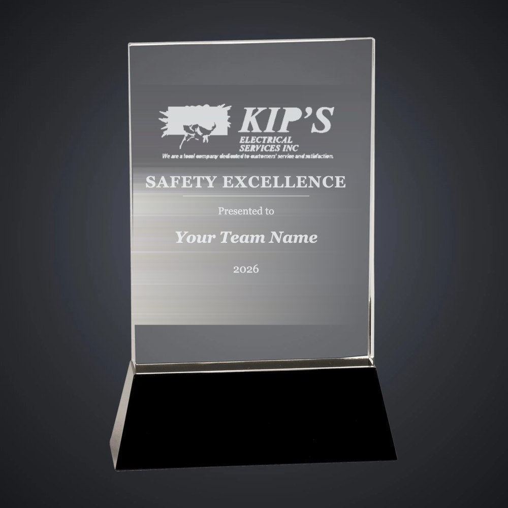 Kip's Electrical Safety Excellence Crystal Award (sample mockup)