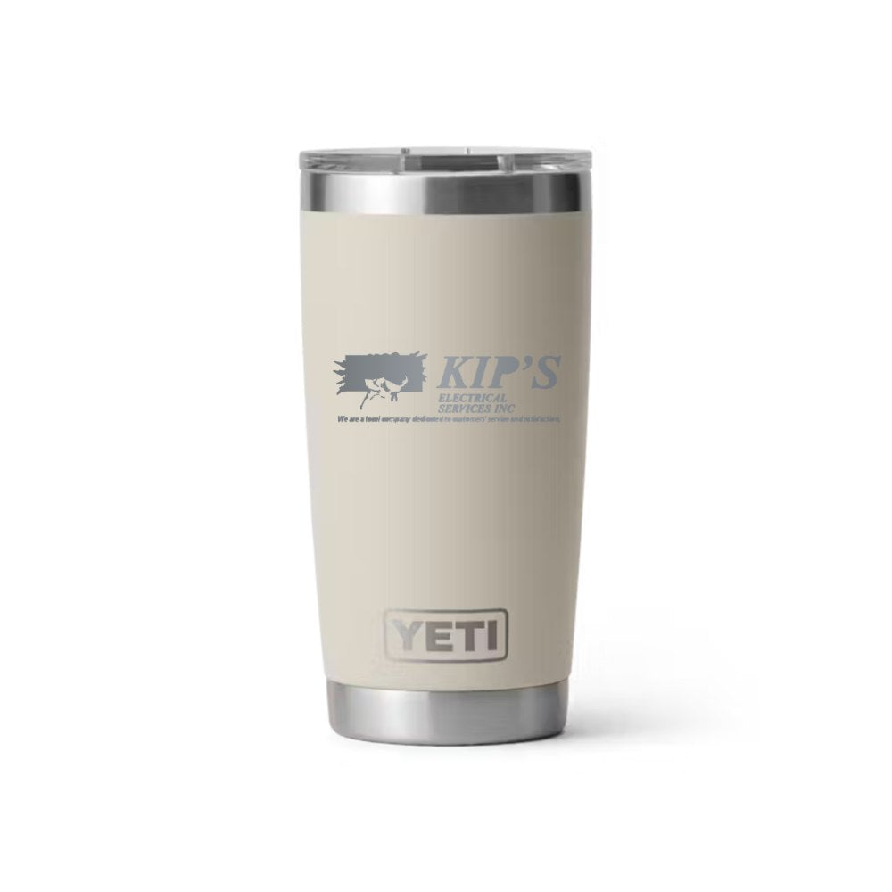 Kip's Electrical YETI 20 oz Rambler in Cape Taupe (sample mockup)