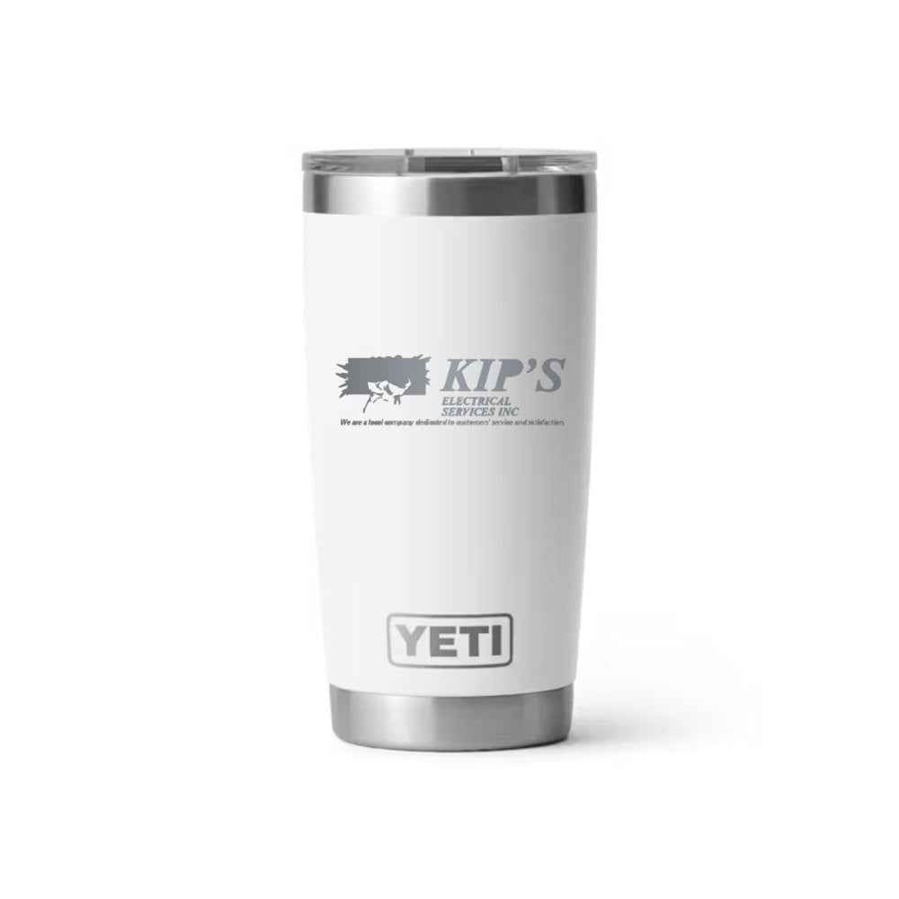 Kip's Electrical YETI 20 oz Rambler in White (sample mockup)