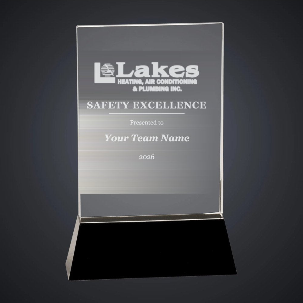 Lakes Safety Excellence Crystal Award (sample mockup)