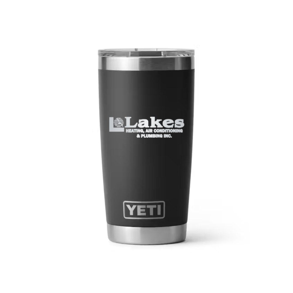 Lakes YETI 20 oz Rambler in Black (sample mockup)