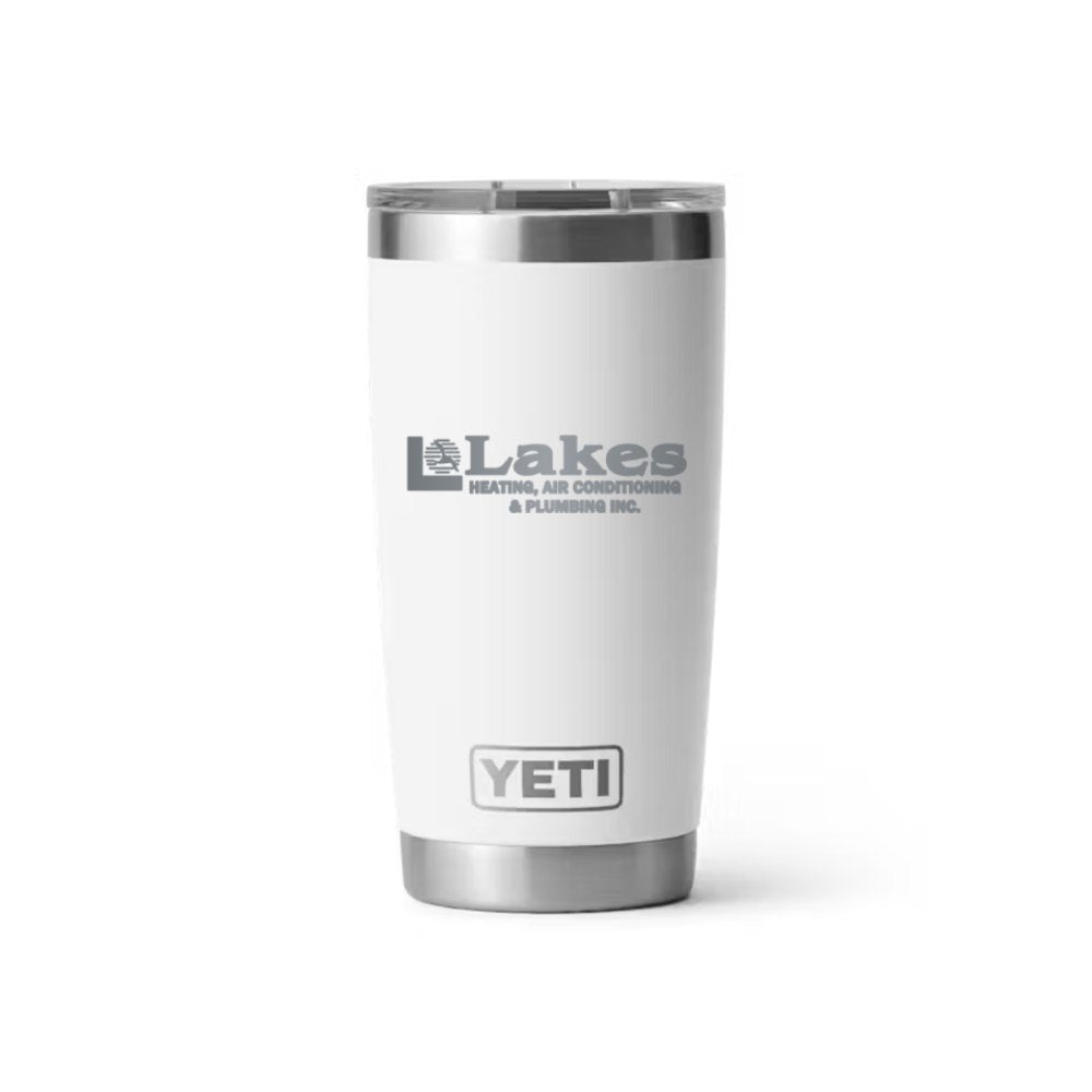Lakes YETI 20 oz Rambler in White (sample mockup)