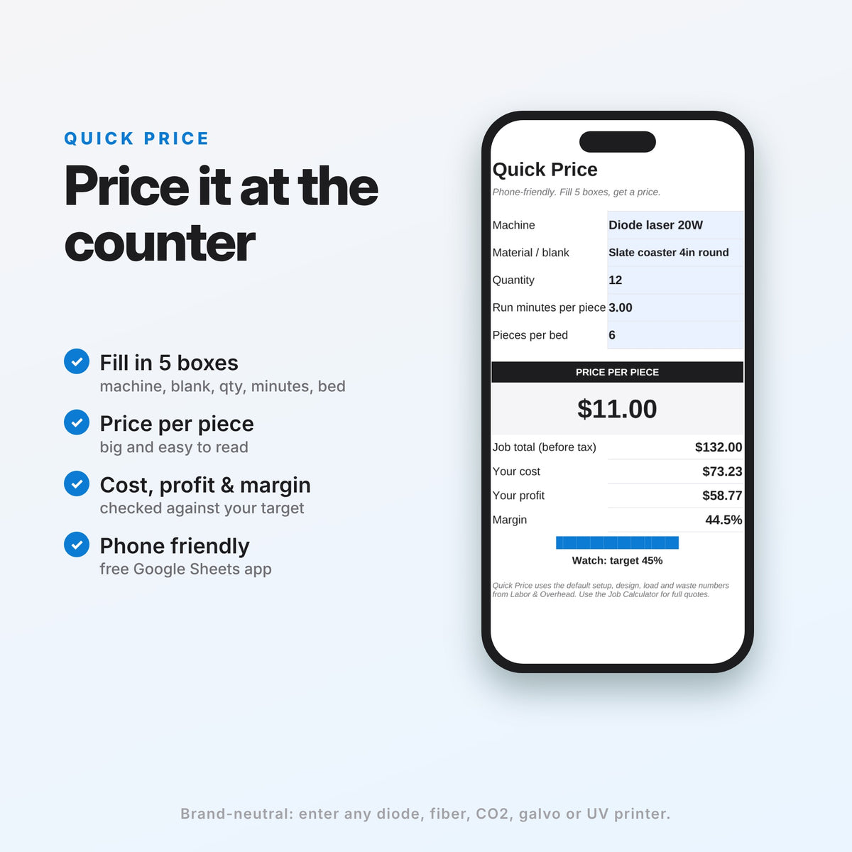Laser & UV Engraving Job Cost and Quote Calculator (Digital Download) — photo 7