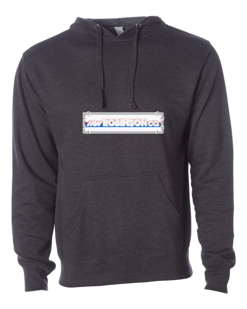 M.W. Robinson Independent Trading Hoodie in Charcoal Heather (sample mockup)