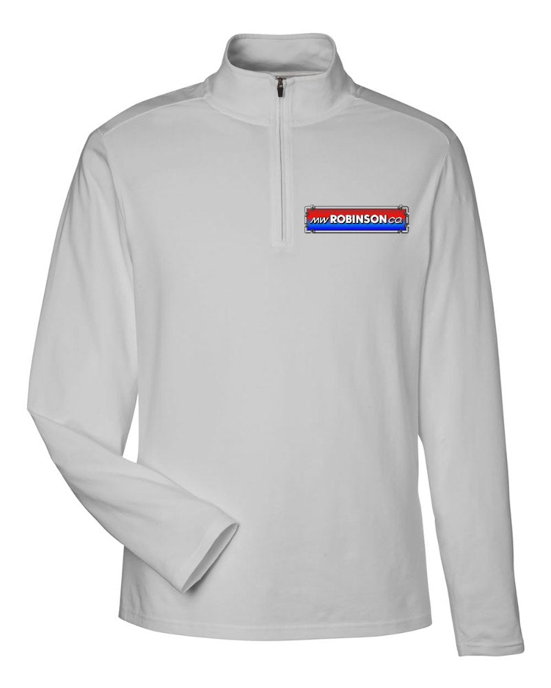 M.W. Robinson Stretch Quarter-Zip in Grey (sample mockup)