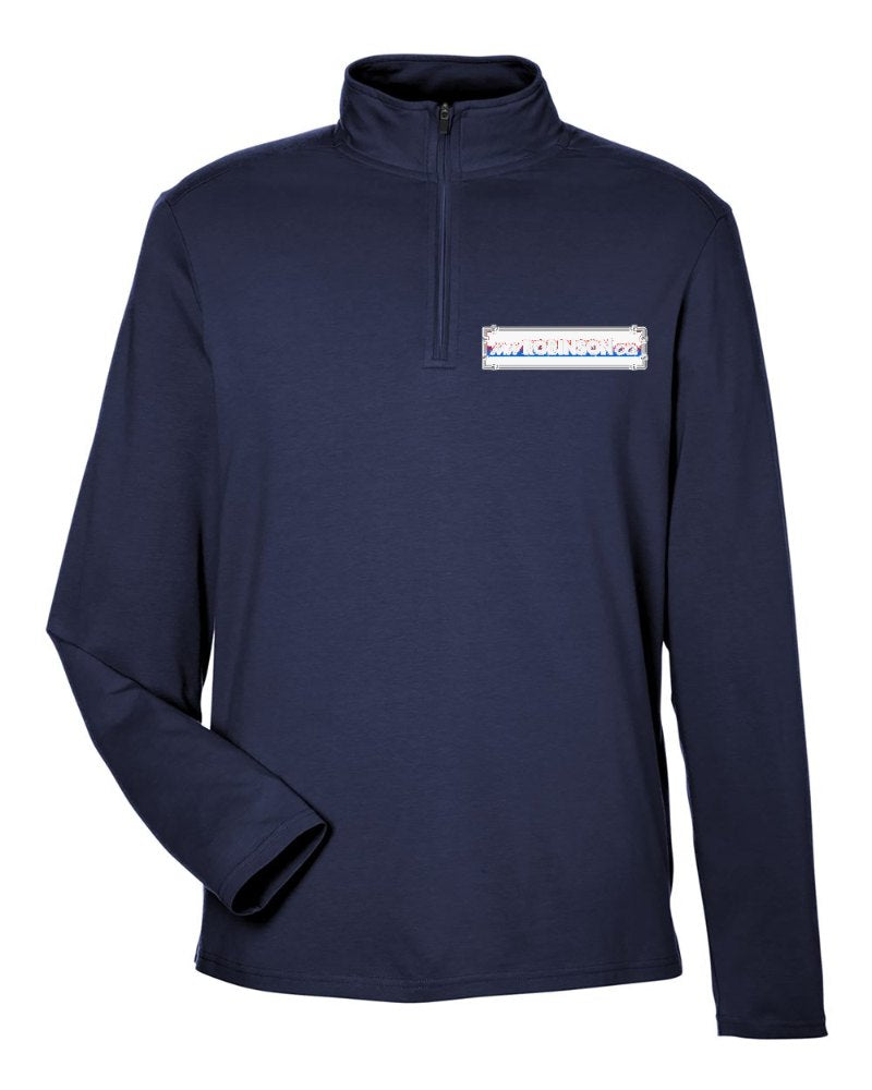 M.W. Robinson Stretch Quarter-Zip in Navy (sample mockup)