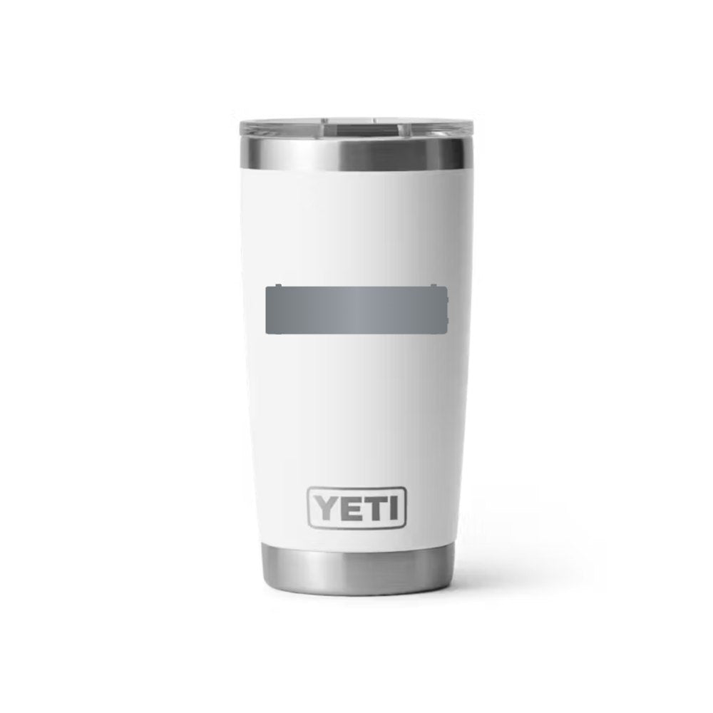 M.W. Robinson YETI 20 oz Rambler in White (sample mockup)