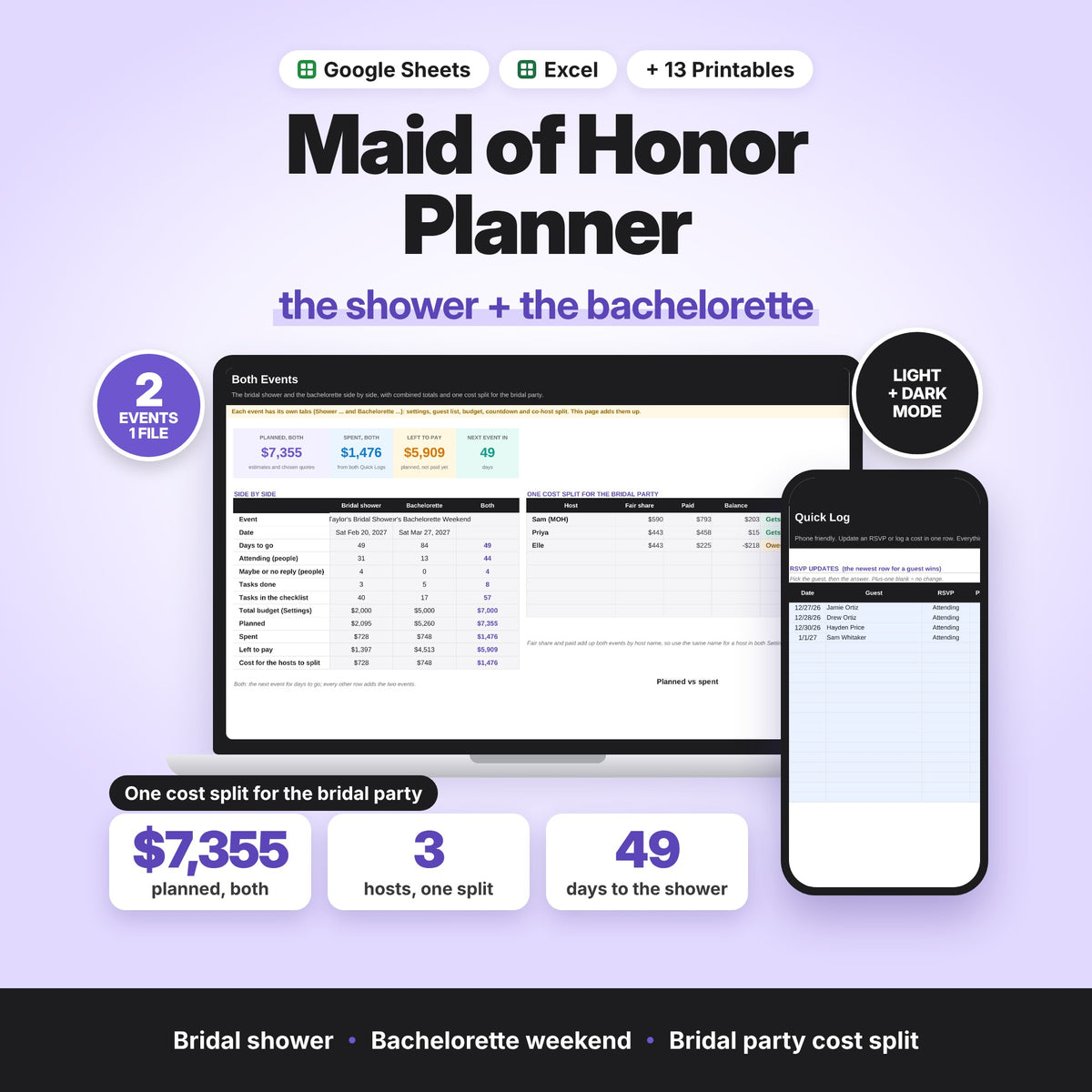 Maid of Honor Planner: Bridal Shower & Bachelorette (Digital Download) — photo 1
