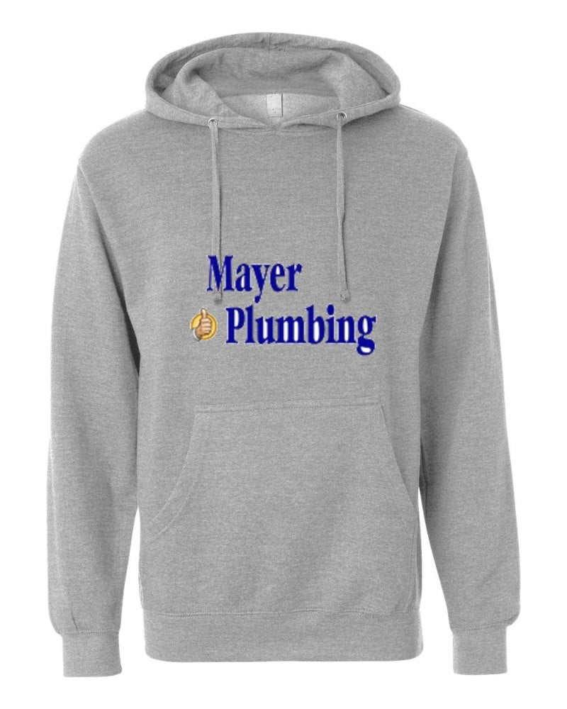 Mayer Plumbing Independent Trading Hoodie in Grey Heather (sample mockup)