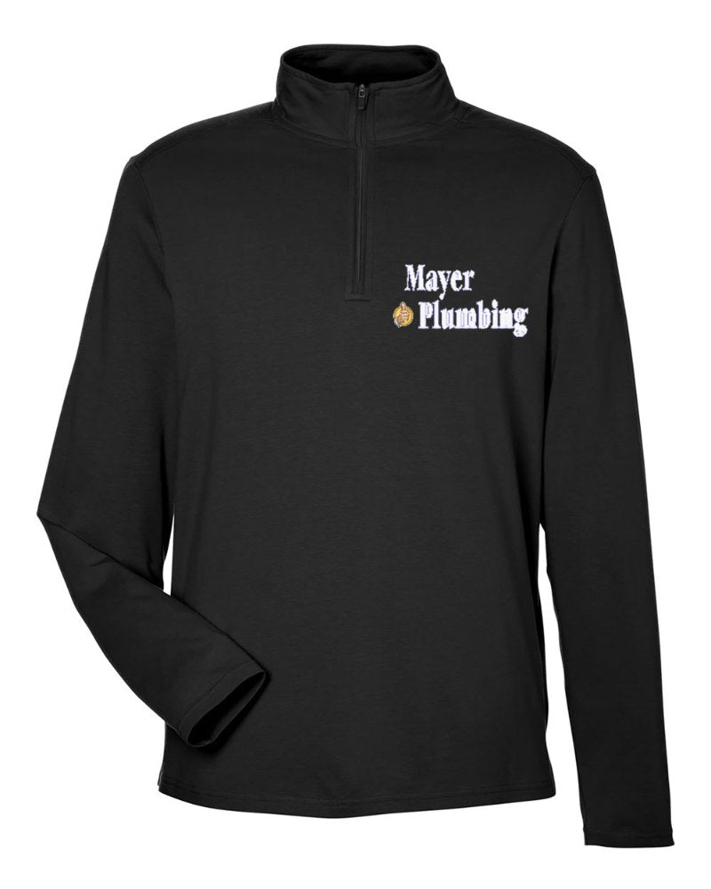 Mayer Plumbing Stretch Quarter-Zip in Black (sample mockup)